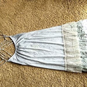 NWT -Size LG crochet slip dress in gray
